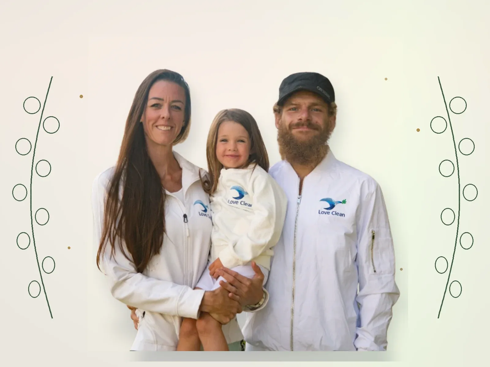 Brandy, Gene, and their daughter in white Love Clean jackets — the family behind Love Clean